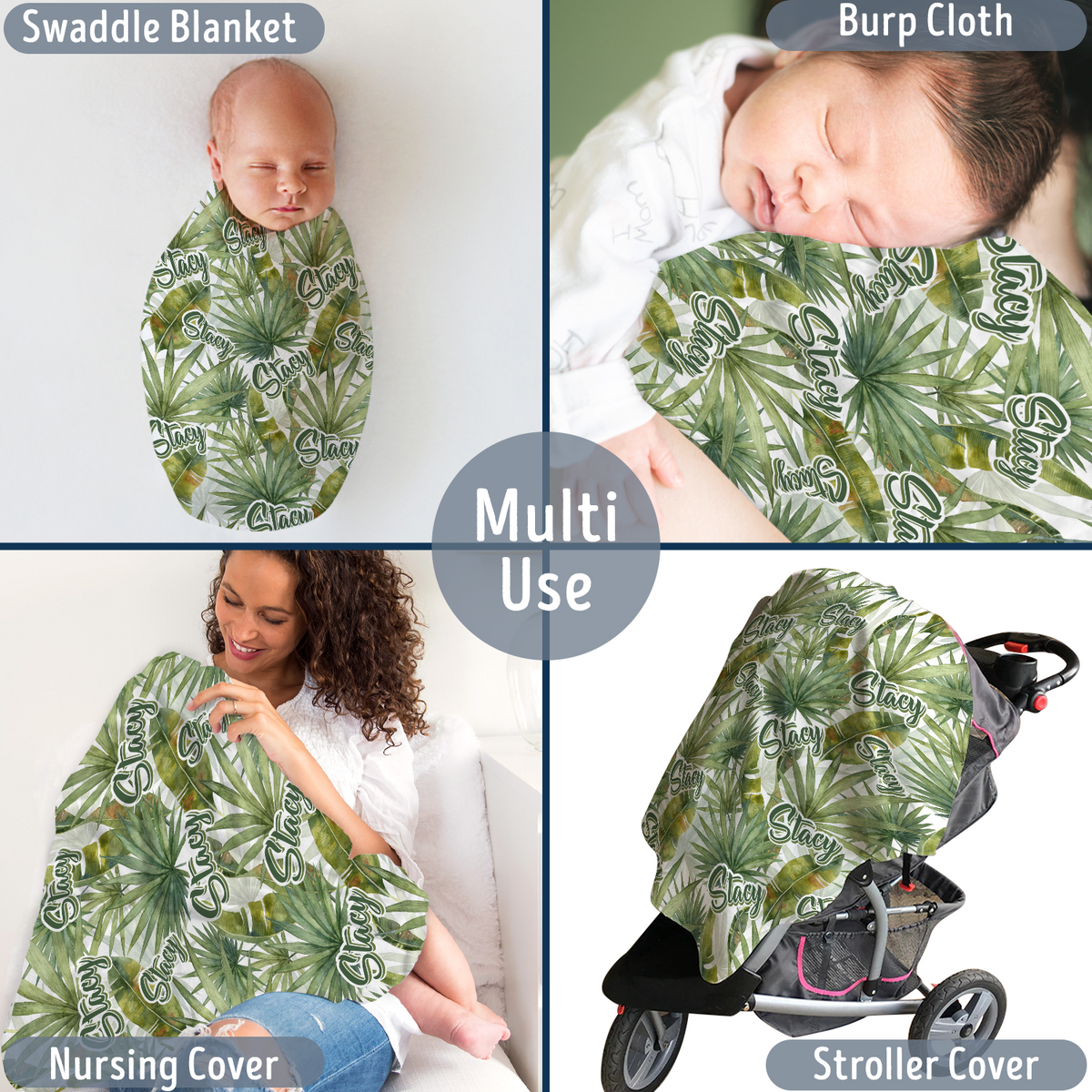 301AYIUBK21 - Baby Blanket - Tropical Leaf 2