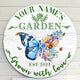 MeMate Garden Signs Outdoor Decor, Personalized Name Wooden Garden Sign, Butterfly Garden Decor, 4 Sizes Rustic Wood Plaque for Gardeners Gardening Lovers Housewarming Gifts