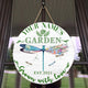MeMate Garden Signs Outdoor Decor, Personalized Name Wooden Garden Sign, Dragonfly Garden Decor, 4 Sizes Rustic Wood Plaque for Gardeners Gardening Lovers Housewarming Gifts