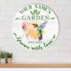 MeMate Garden Signs Outdoor Decor, Personalized Name Wooden Garden Sign, Hummingbird Garden Decor, 4 Sizes Rustic Wood Plaque for Gardeners Gardening Lovers Housewarming Gifts