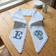 Blue Hydrangea Monogram Wreath Sash Bow for Front Door, Personalized Initial Name, Monogramed Embroidered Ribbon with Adjustable Bow Knot Farmhouse Door Wreath Decor, Gift for Family Friends
