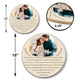MeMate Custom Couple Photo Printed Wooden Sign Hanging Wall Decor - Personalized Round Rustic Wood Plaque Accessories for Anniversary, Christmas, Birthday, Newlyweds, Valentines Day
