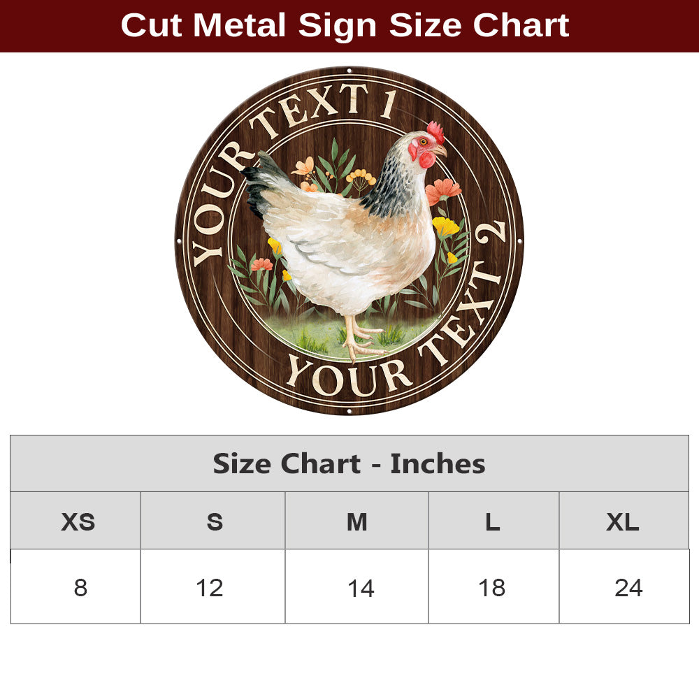 MeMate Chicken Coop Signs for Farmhouse Decoration, Hen House Decor, Metal Signs Outdoor Decor, Personalized Name Sign for Chicken Coops, 8-24 inches Large Metal Sign, Farm Sign, Housewarming Gifts
