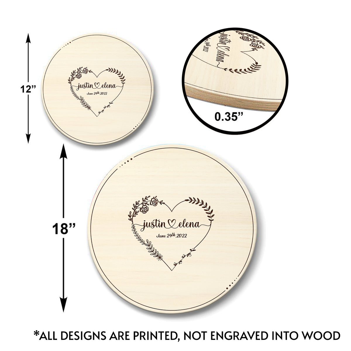 Memate Wedding Guestbook Alternative, Wedding Guest Books Personalized Family Name and Wedding Date, Heart Wooden Wedding Sign Board for Signature, Rustic Round Wooden Wedding Sign