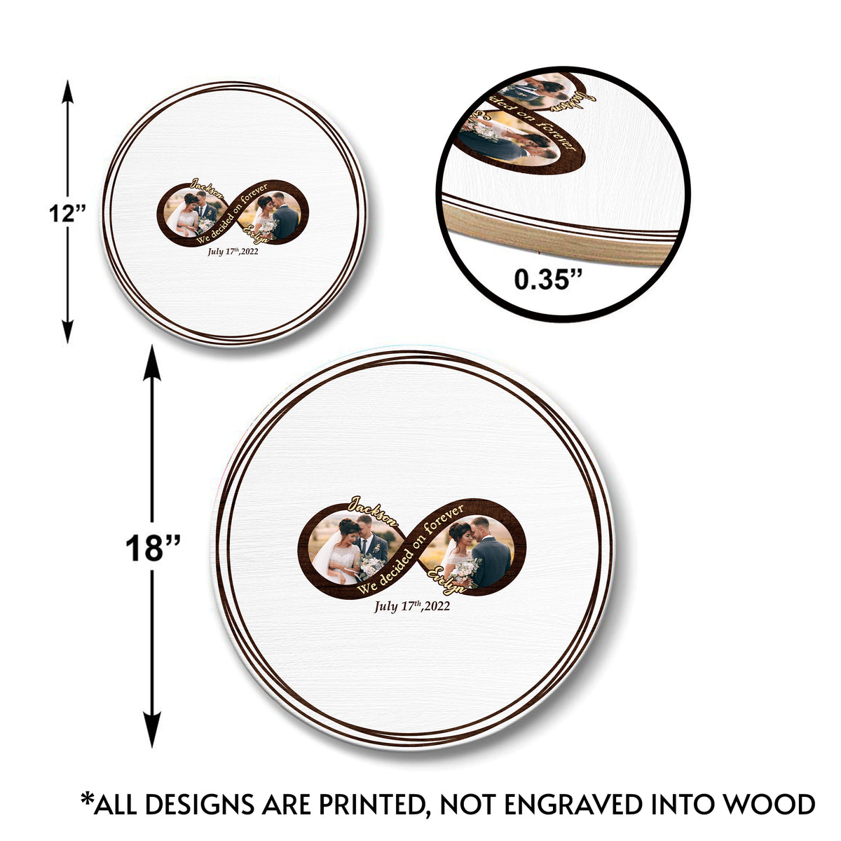 Memate Wedding Guestbook Alternative, Wedding Guest Books Personalized Photo Family Name and Wedding Date, Wooden Wedding Sign Board for Signature, Rustic Round Wooden Wedding Signs