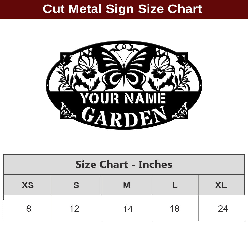 MeMate Personalized Metal Garden Sign for Garden, Custom Name Signs for Garden, Porch, Deck, Love Grows Here Garden Sign