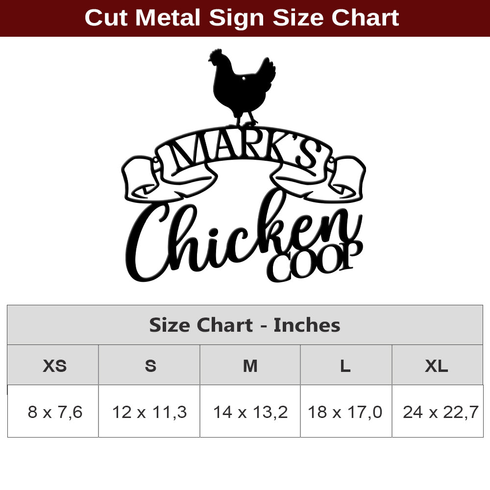 MeMate Personalized Name Sign for Chicken Coops, Chicken Coop Signs for Farmhouse Decoration, Hen House Decor, Metal Signs Outdoor Decor, 8-24 inches Large Metal Sign, Farm Sign, Housewarming Gifts