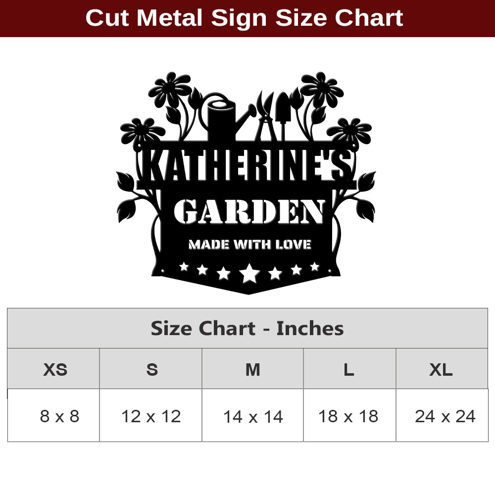MeMate Vegetable Garden Sign, Personalized Metal Signs, Garden Sign to Personalize, Customized Name Wall Art for Garden Outdoor Decor, Outdoor Plaque Large Sign for Potting Shed, She Shed (Copy)