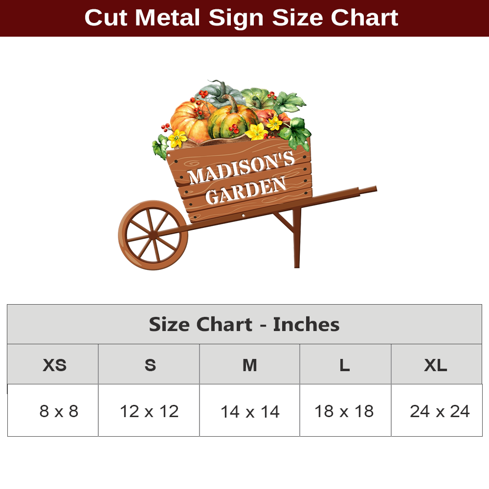 MeMate Garden Sign, Vegetable Garden Signs for Outdoor Decor, Personalized Metal Signs Garden, Customized Name Wall Art, Large Sign for She Shed Porch Deck, Personalized Outdoor Plaques