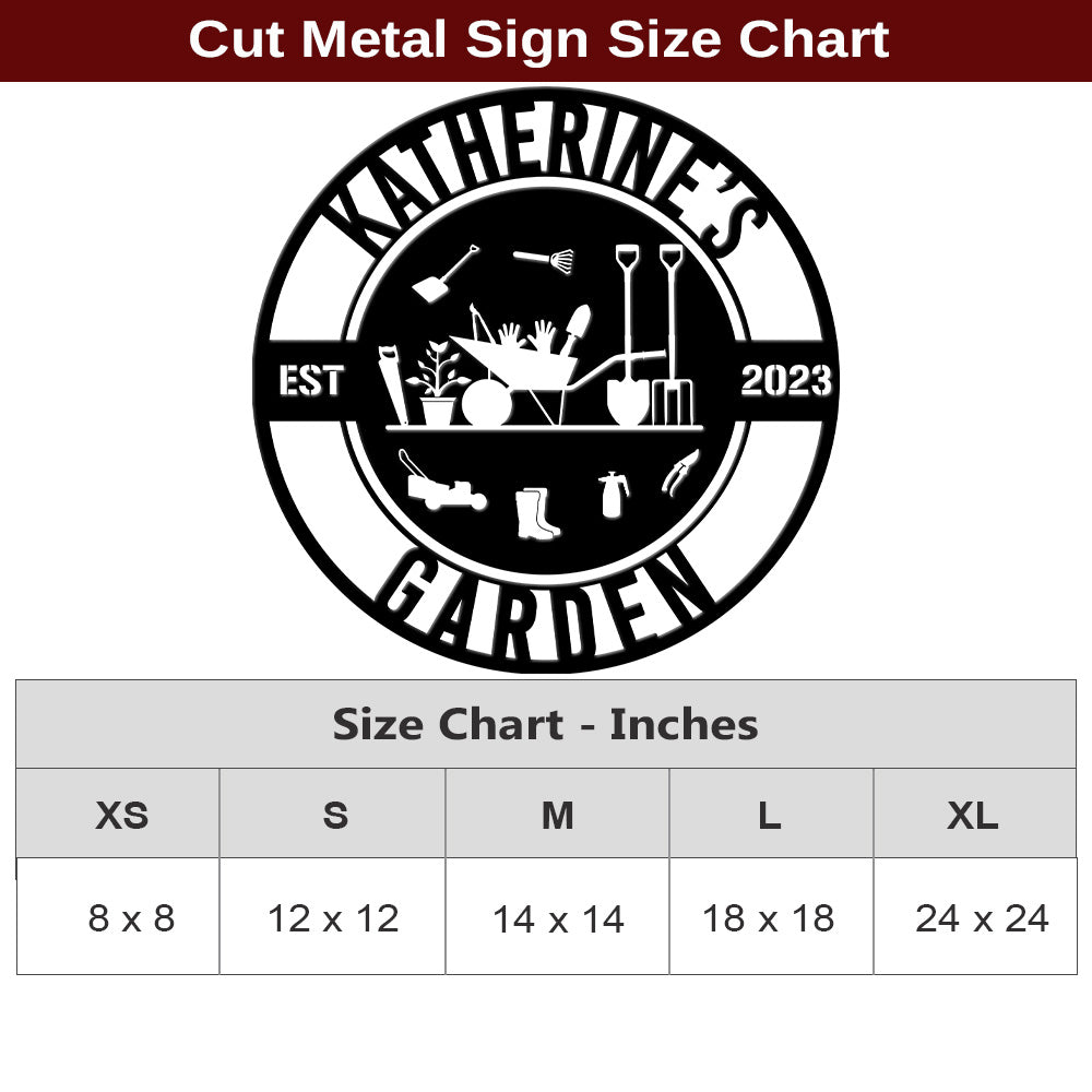 MeMate Garden Signs, Personalized Metal Signs, Garden Sign to Personalize, Large Sign for She Shed Garden, Customized Name Wall Art for Garden Outdoor Decor, Personalized Outdoor Plaque