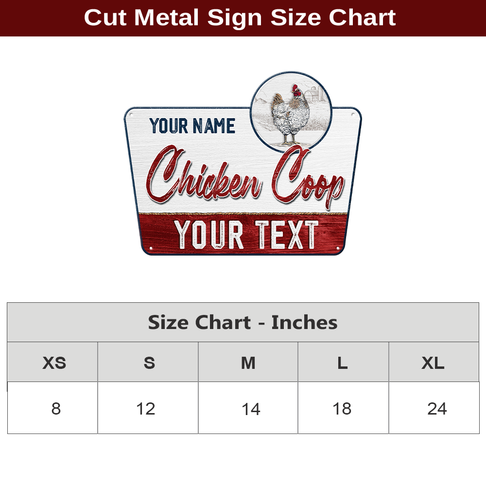 MeMate Chicken Coop Signs for Farmhouse Decoration, Personalized Name Sign for Chicken Coops, Hen House Decor, Metal Signs Outdoor Decor, 8-24 inches Large Metal Sign, Farm Sign, Housewarming Gifts