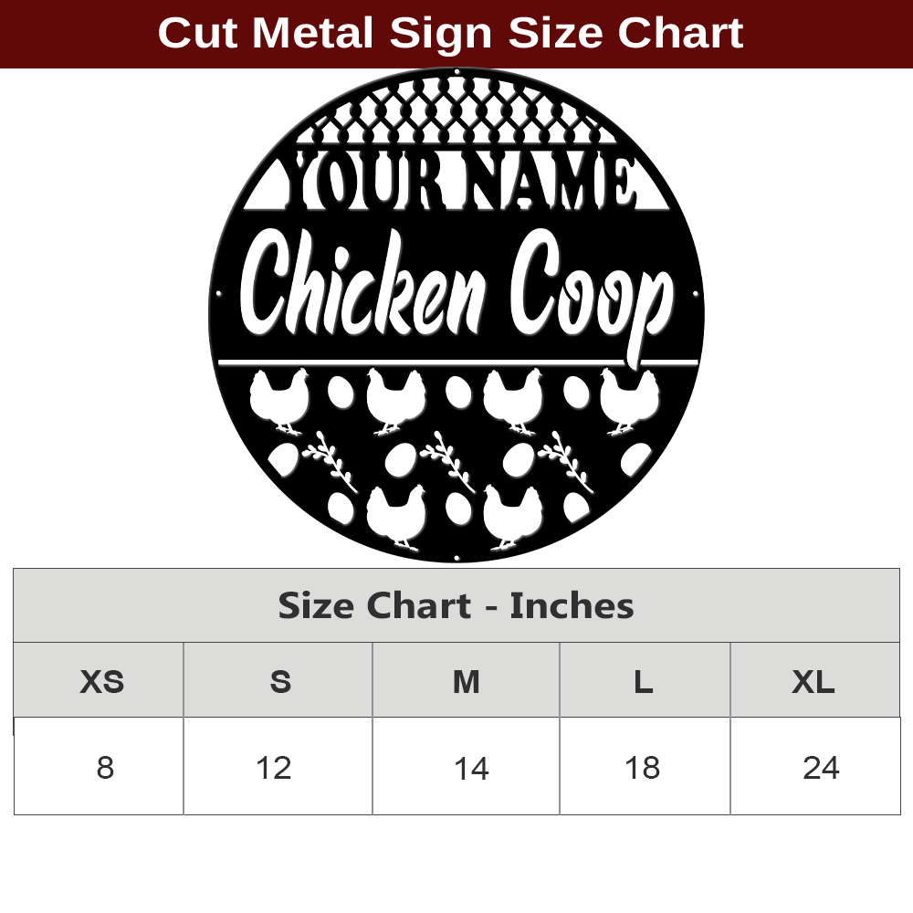 MeMate Chicken Coop Signs, Personalized Name Sign for Chicken Coops, Chicken Coop Signs for Farmhouse Decoration, Hen House Decor, Metal Signs Outdoor Decor, 8-24 inches Large Metal Sign, Farm Sign, Housewarming Gifts