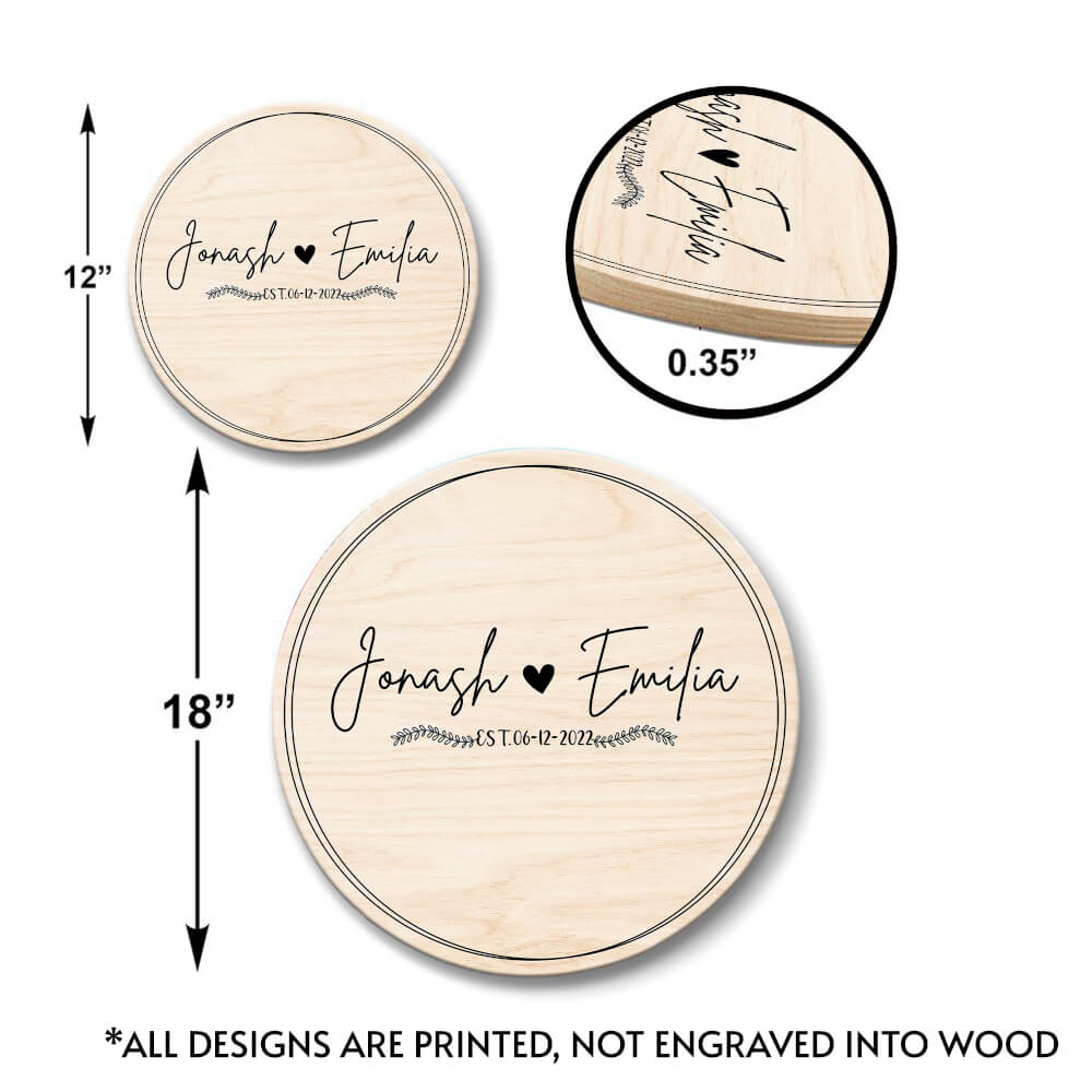 Memate Wedding Guest Books Personalized, Wedding Guestbook Alternative, Wooden Wedding Guess Book Sign Board for Signature, Custom Wedding Signs Name Date, Rustic Round Wedding Book Alternative