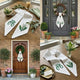 Lily Of The Valley Wreath Sash for Front Door, Embroidered Flowers Wreath Sash 54x5 Inch, Personalized Initial Monogram Sash Front Door Decor, Bow Wreath Sashes