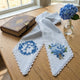 Blue Hydrangea Wreath Sash for Front Door, Personalized Initial Name Wreath Sash, Monogramed Embroidered Ribbon with Adjustable Bow Knot Farmhouse Door Wreath Decor, Gift for Family Friends