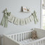 Personalized Embroidered Baby Banner, Custom Baby Name Banner, Scallopped Bow Name Banner, Baby Shower Decor, Pink Nursery Room Decorations, Nursery Garland for Newborn, Baby Shower Gifts Boys Girls