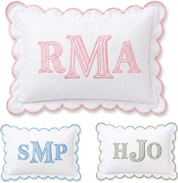 Monogram Pillow Cover, Embroidered Pillow Covers, Personalized Initials Name Pillowcase, Custom Monogrammed Baby Pillows, Nursery Decorations, Couch Bed Room Pillow Case - Design 05 - Image 1