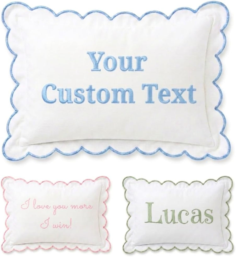 Personalized Name Pillow Cover, Monogram Pillow Covers, Custom Embroidered Pillow Covers, Initials Pillowcase, Baby Pillows, Couch Bed Room Pillow Gifts for Kids Boy Girls, Nursery Decoration - Design 15 - Image 1