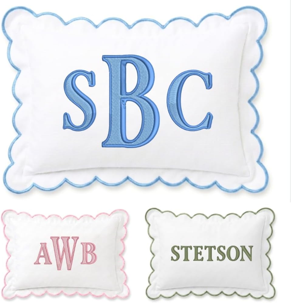 Custom Embroidered Pillow Covers, Personalized Name Pillow Cover, Monogram Pillow Covers, Initials Pillowcase, Baby Pillows, Couch Bed Room Pillow Gifts for Kids Boy Girls, Nursery Decoration - Design 19 - Image 1