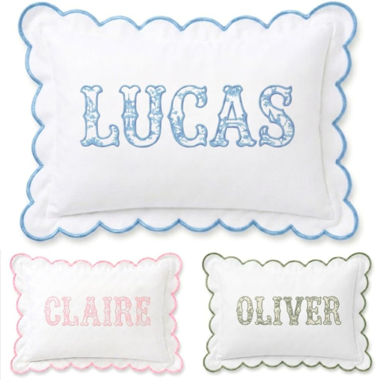 Monogram Pillow Covers, Custom Embroidered Pillow Covers, Personalized Name Pillow Cover, Initials Pillowcase, Baby Pillows, Couch Bed Room Pillow Gifts for Kids Boy Girls, Nursery Decoration - Design 16 - Image 1