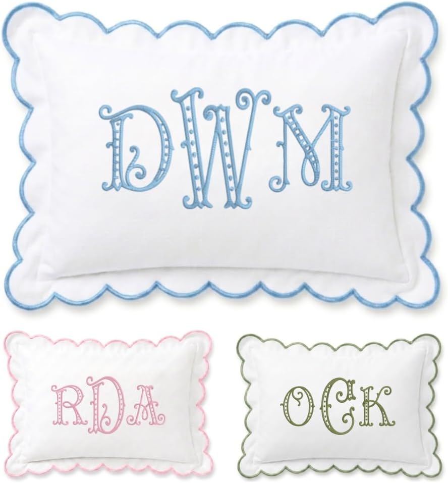 Monogram Pillow Covers, Personalized Name Pillow Cover, Custom Embroidered Pillow Covers, Initials Pillowcase, Baby Pillows, Couch Bed Room Pillow Gifts for Kids Boy Girls, Nursery Decoration - Design 20 - Image 1