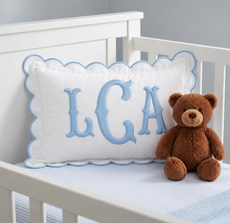 Monogram Pillow Covers, Personalized Initials Name Pillowcase, Embroidered Pillow Cover, Custom Monogrammed Baby Pillows, Nursery Decorations, Couch Bed Room Pillow Case Gifts for Kids Boy Girls - Design 34 - Image 2