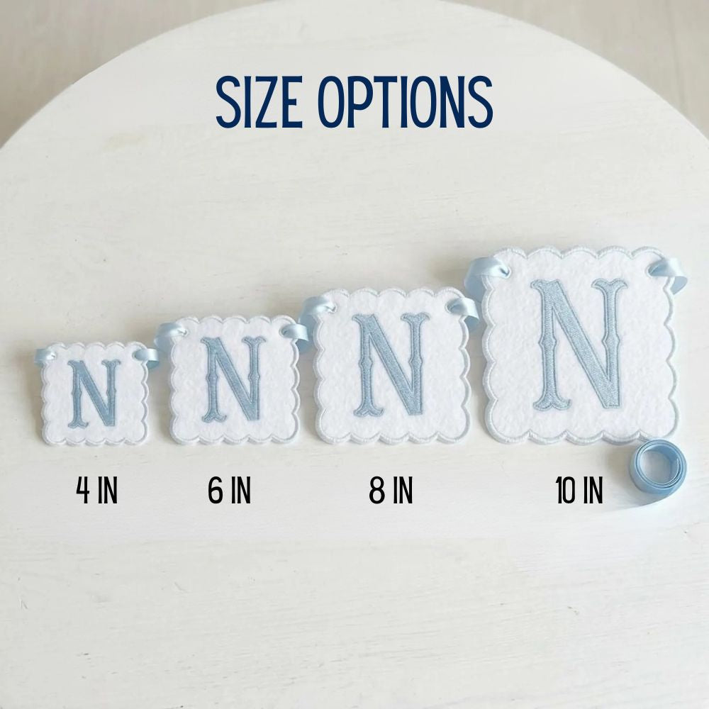 Custom Embroidered Baby Banner, Personalized Baby Name Banner, Scallopped Bow Name Banner, Baby Shower Decor, Pink Nursery Room Decorations, Nursery Garland for Newborn, Baby Shower Gifts Boys Girls