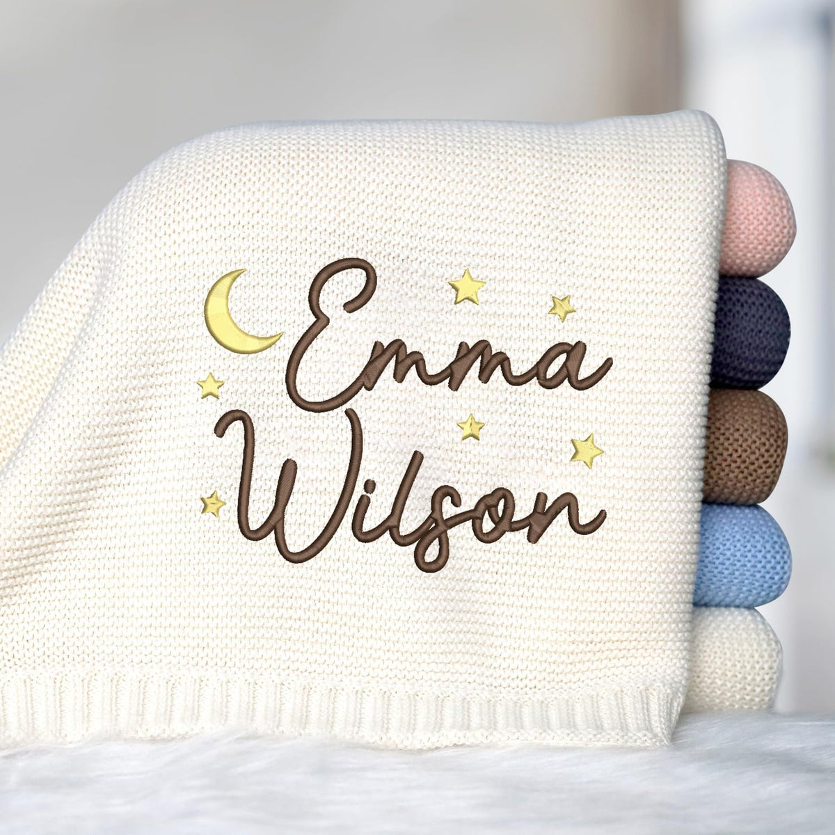 Personalized Embroidered Baby Blanket – Design 04 – image 1