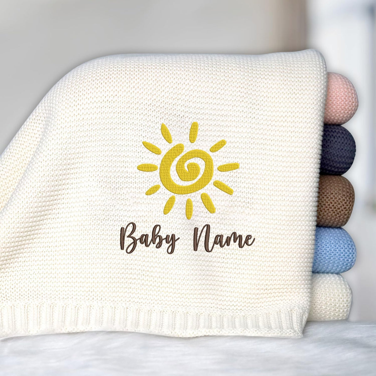 Personalized Embroidered Baby Blanket – Design 01 – image 1