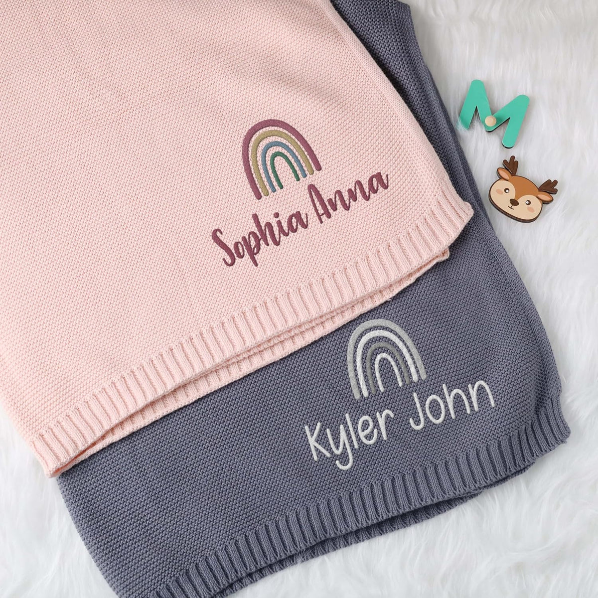 Personalized Embroidered Baby Blanket – Design 05 – image 1