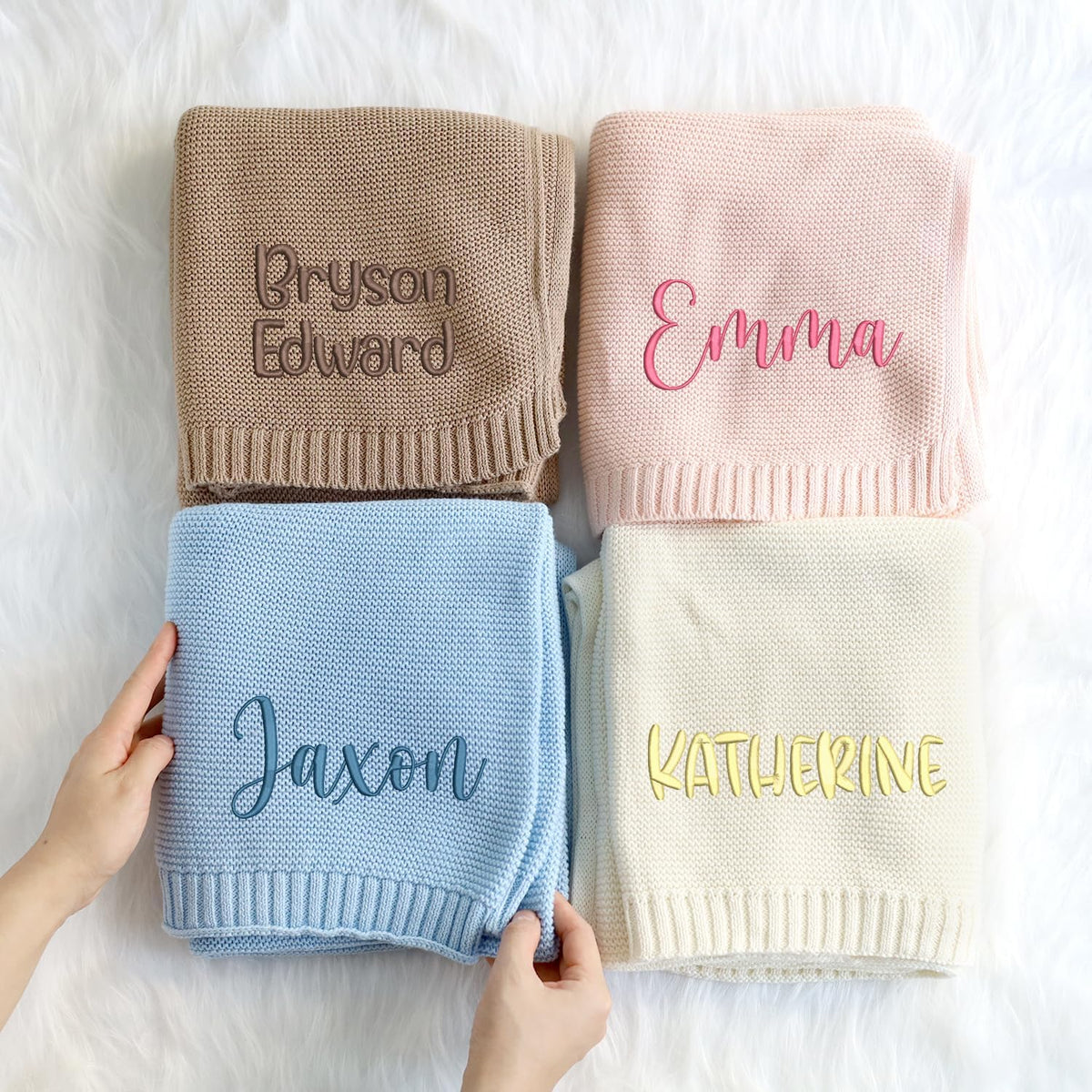 Personalized Embroidered Baby Blanket – Design 08 – image 1