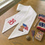 Patriotic Wreath Sash for Front Door, Highland Cow with US Flag Door Wreath Decor, 54x5 in Personalized Initial Wreath Ribbon, Monogram Embroidered Sash for Holiday, 4th of July Wreath Sashes, Housewarming Gifts