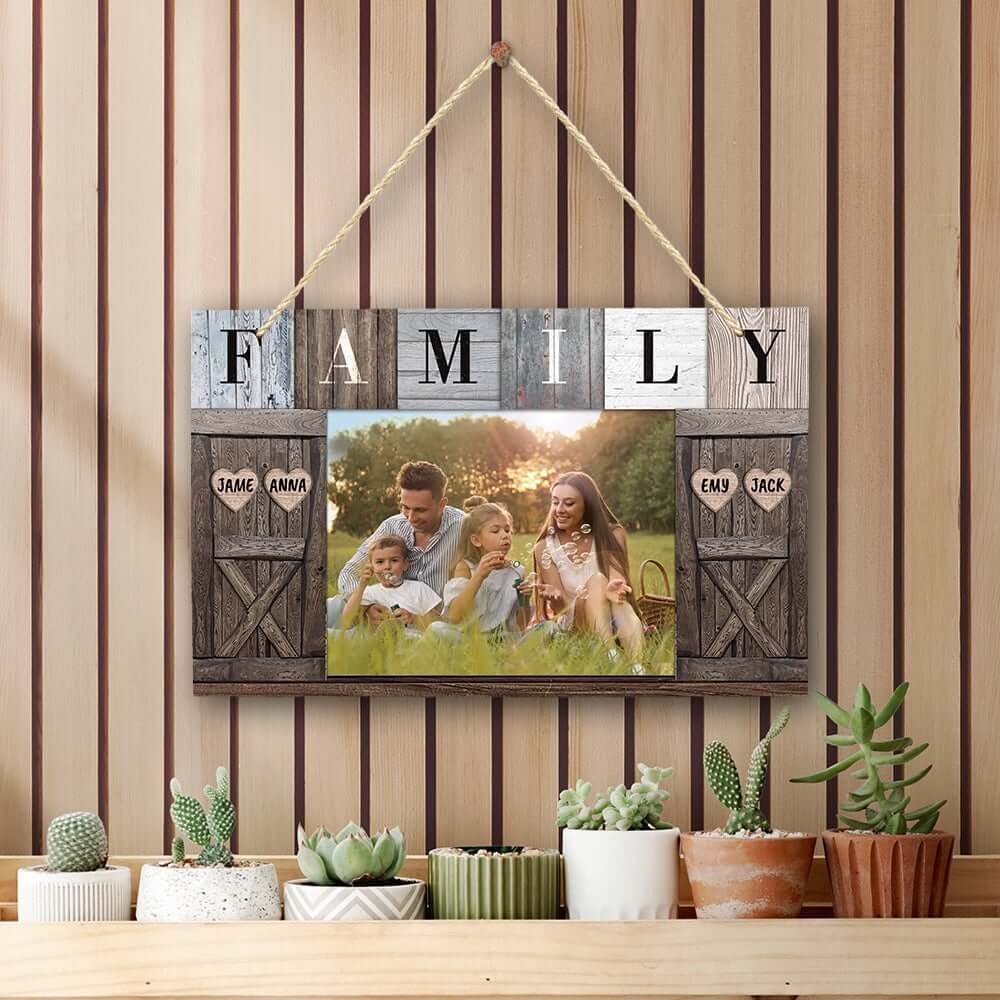 Family Custom Photo Personalized Wooden Pallet Sign