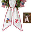 Patriotic Wreath Sash for Front Door, Highland Cow with US Flag Door Wreath Decor, 54x5 in Personalized Initial Wreath Ribbon, Monogram Embroidered Sash for Holiday, 4th of July Wreath Sashes, Housewarming Gifts