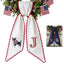 Chihuahua with US Flag Wreath Sash for Front Door, Personalized Initial Name Wreath Sash, Patriotic Wreath Sash, Monogramed Embroidered Ribbon with Adjustable Bow Knot Farmhouse Door Wreath Decor, 4th July Gift for Family Friends