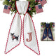 Chihuahua with US Flag Wreath Sash for Front Door, Personalized Initial Name Wreath Sash, Patriotic Wreath Sash, Monogramed Embroidered Ribbon with Adjustable Bow Knot Farmhouse Door Wreath Decor, 4th July Gift for Family Friends