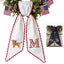 Golden Retriever with US Flag Wreath Sash for Front Door, Personalized Initial Name Wreath Sash, Patriotic Wreath Sash, Monogramed Embroidered Ribbon with Adjustable Bow Knot Farmhouse Door Wreath Decor, 4th July Gift for Family Friends