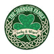 MeMate Personalized Wooden Name Signs for Family - Shamrock Round Printed Wood Sign - Lucky and Blessed Family Wall Hanging for Living Room, Table, Porch on St Patrick's Day