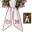 Patriotic Wreath Sash for Front Door, US Flag Door Wreath Decor, 54x5 in Personalized Initial Wreath Ribbon, Monogram Embroidered Sash for Holiday, 4th of July Wreath Sashes, Housewarming Gifts