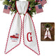 Patriotic Wreath Sash for Front Door, Red Truck US Flag Door Wreath Decor, 54x5 in Personalized Initial Wreath Ribbon, Monogram Embroidered Sash for Holiday, 4th of July Wreath Sashes, Housewarming Gifts