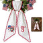 Patriotic Wreath Sash for Front Door, Red White Blue Flowers US Flag Door Wreath Decor, 54x5 in Personalized Initial Wreath Ribbon, Monogram Embroidered Sash for Holiday, 4th of July Wreath Sashes, Housewarming Gifts