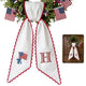 Patriotic Wreath Sash for Front Door, Bow with US Flag Door Wreath Decor, 54x5 in Personalized Initial Wreath Ribbon, Monogram Embroidered Sash for Holiday, 4th of July Wreath Sashes, Housewarming Gifts