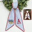 US Flag With Hydrangea Patriotic Wreath Sash 54x5 Inch, Wreath Sash for Front Door, Personalized Embroidered Monogram Sash, Independence Day Front Door Decor, America Flag with Bow Wreath Sashes