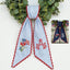 US Flag With Flowers Wreath Sash for Front Door, Patriotic Wreath Sash 54x5 Inch, Personalized Embroidered Monogram Sash, Independence Day Front Door Decor, America Flag with Bow Wreath Sashes