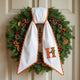 Fall Wreath Sash Bow Embroidered Initials, Personalized Monogram Wreath Sashes 54x5 in, Autumn Wreath Ribbon for Front Door, Garland Accessories, Farmhouse Door Wreath Decor, Pumpkins Monogram Sash