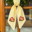 Embroidered Fall Wreath Sash Bow with Initials, Personalized Monogram Wreath Sashes 54x5 in, Mushroom Wreath Ribbon for Front Door, Garland Accessories, Autumn Farmhouse Door Wreath Decor