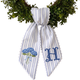 Personalized Hydrangea Wreath Sash 54x5, Embroidered Hydrangea Wreath Sash Bow, Monogram Door Decor, Spring Toile Front Door Bow, Embroidered Holiday Sash
