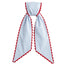 Blue Stripes Sash w/Red Scalloped Edge