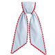 Blue Stripes Sash w/Red Scalloped Edge