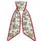 Green Toile Sash w/Red Scalloped Edge